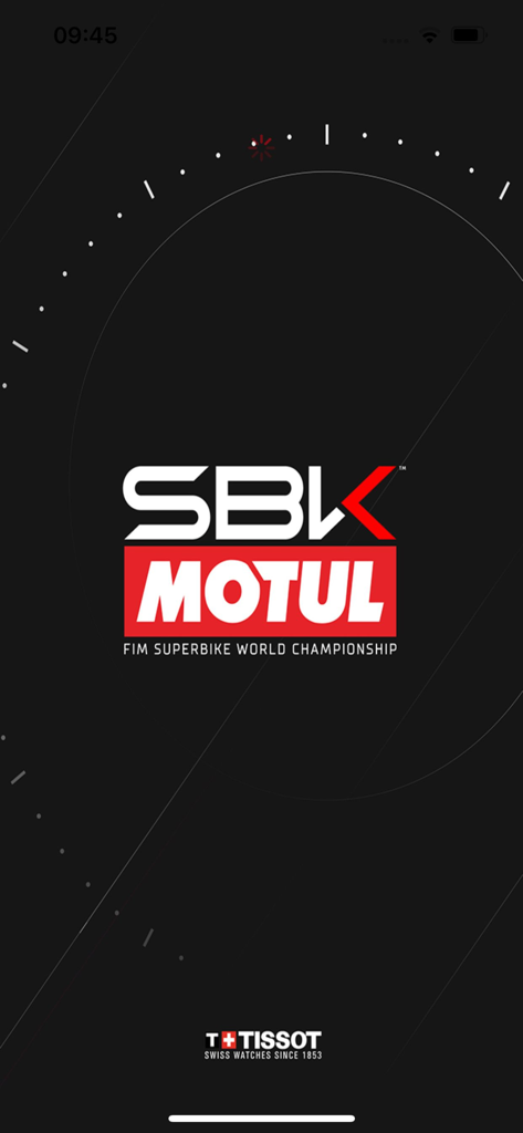 WorldSBK - Official WorldSBK app splash screen with Motul and Tissot logos