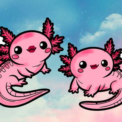cute axolotls