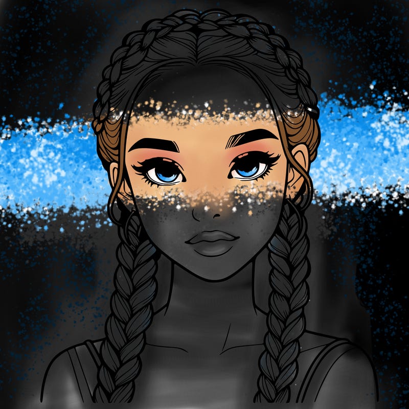 realistic girl with braids