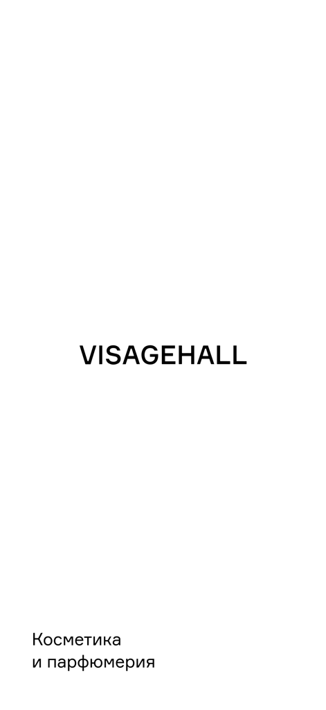 VISAGEHALL - VISAGEHALL splash screen with cosmetics and perfumes text in Russian