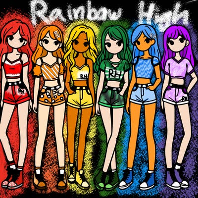 a group of girls wearing crop tops and shorts