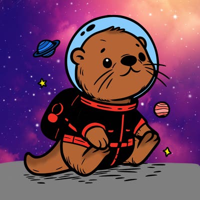 otter in a space suit
