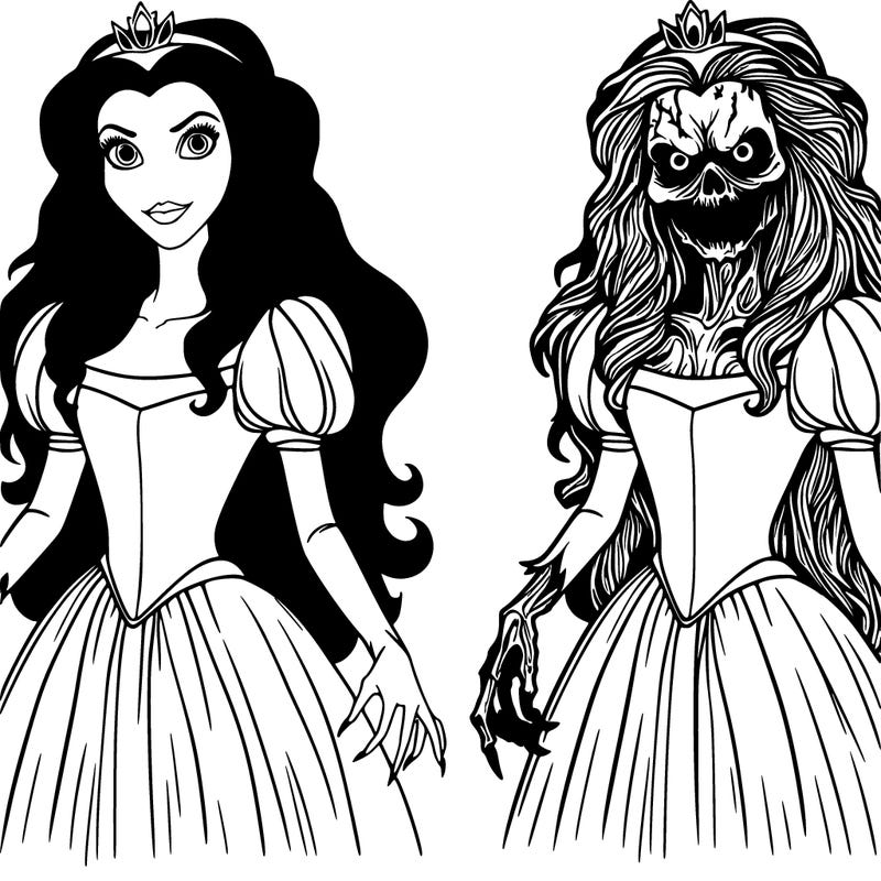 realistic scary beautiful princess