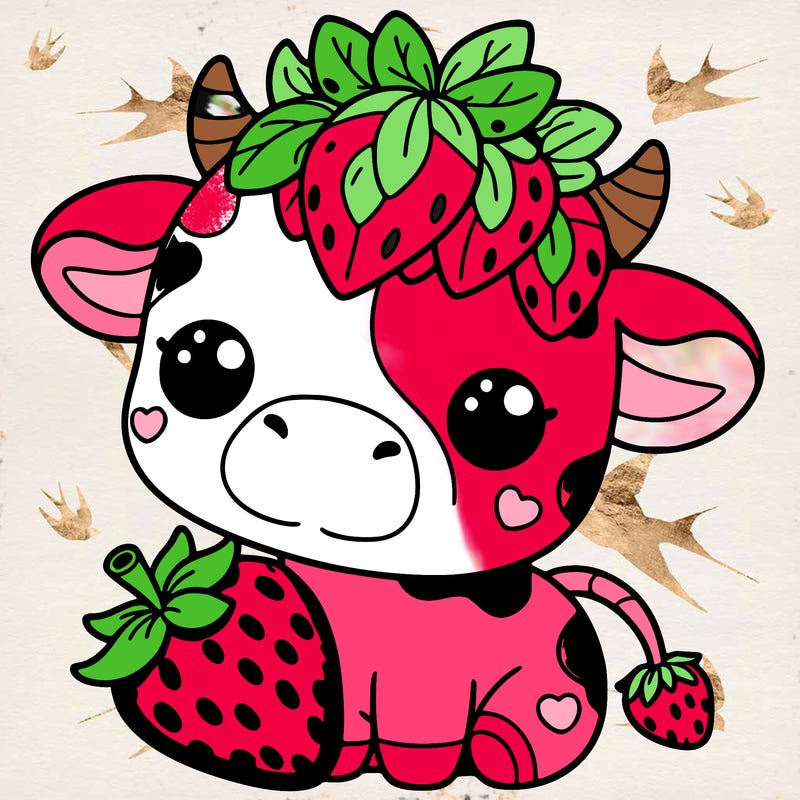 cute strawberry cow