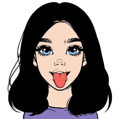 realistic girl with her tongue out