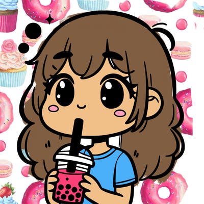 girl drinking boba