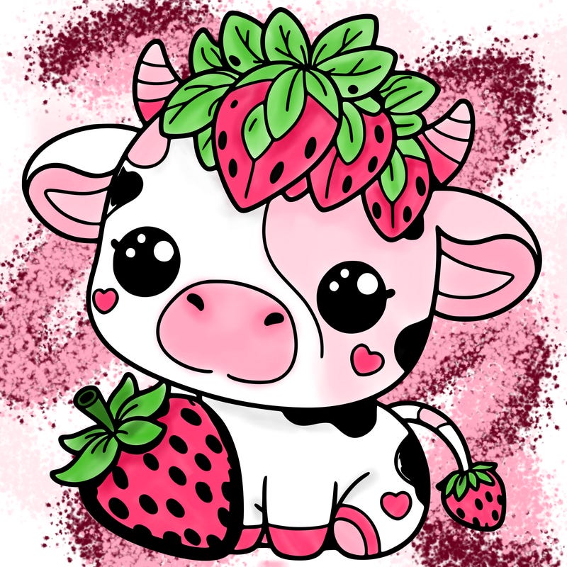 cute strawberry cow