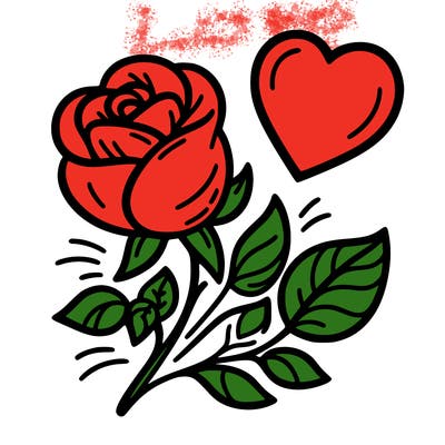 rose and heart