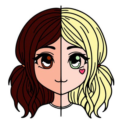 split girl just the face