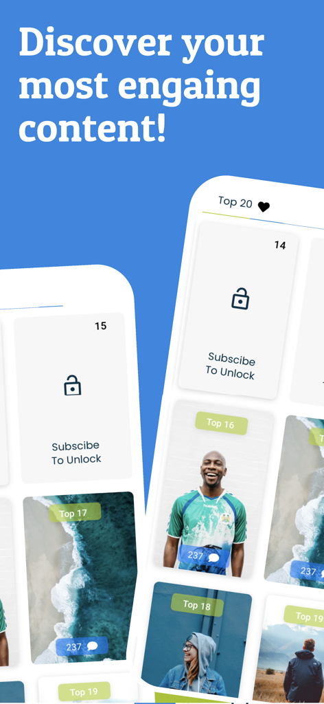 Interface of Social Network Analyzer showing ranked social media posts by engagement.