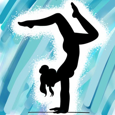 a woman doing a handstand