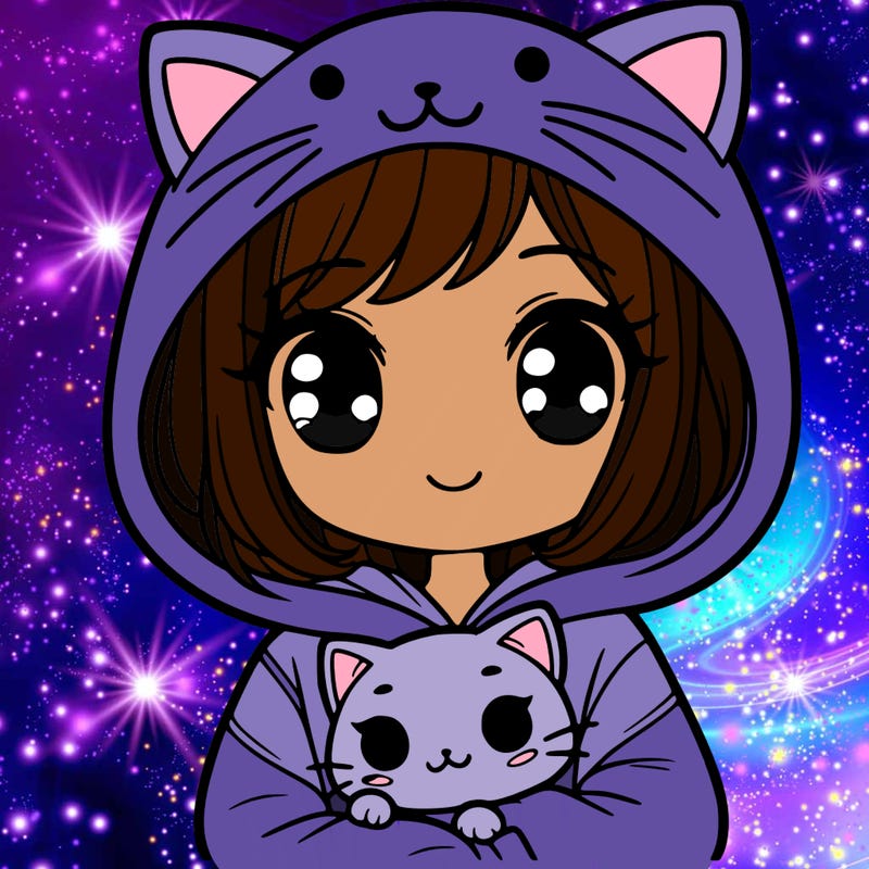 girl with cat hoodie