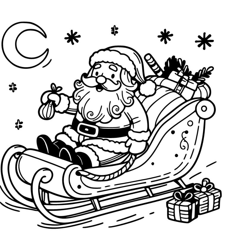 santa on his sleigh
