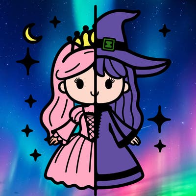 split princess and witch