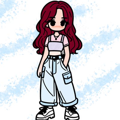 girl in crop top and baggy pants