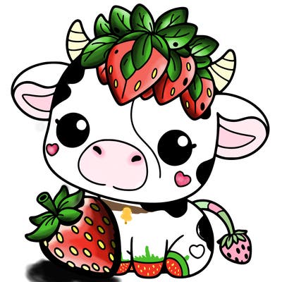 cute strawberry cow