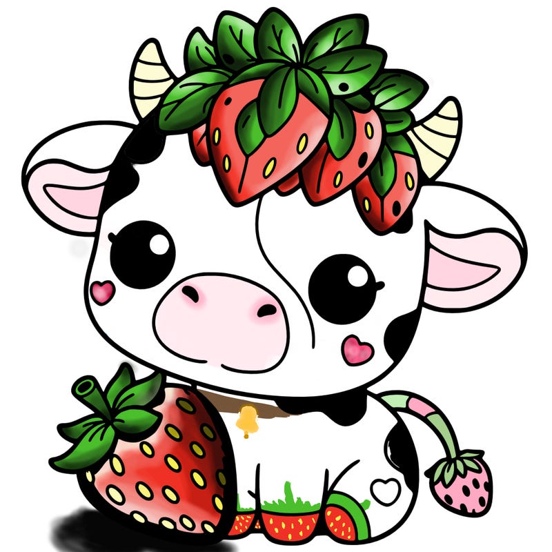 cute strawberry cow