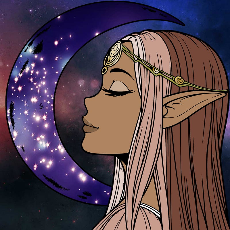 a realistic moon elf