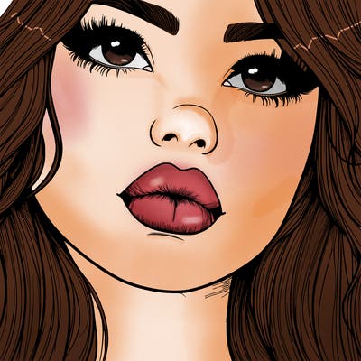 really realistic girl with lips