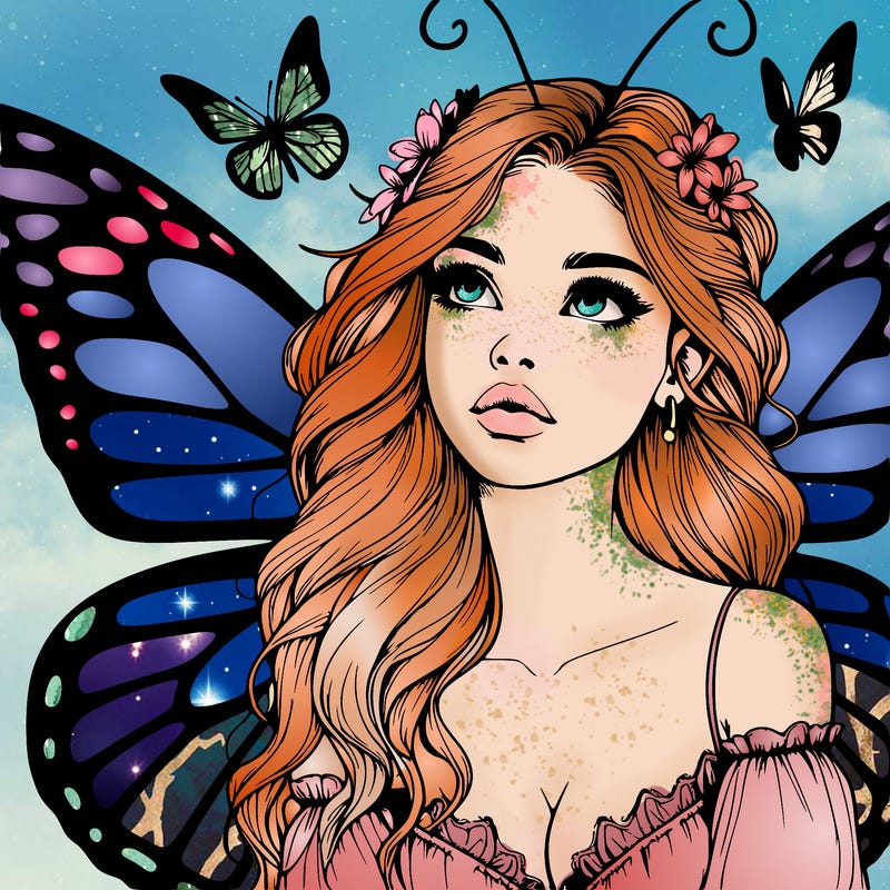butterfly fairy realistic girl