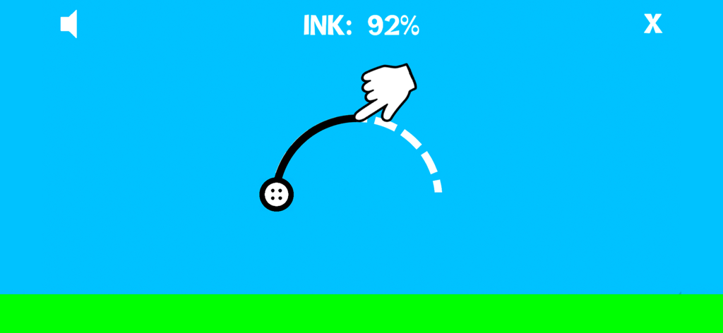 Car Drawing Game - A hand icon drawing a curved line to create a vehicle in the Car Drawing Game