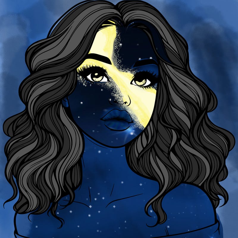 realistic girl with wavy hair and lips