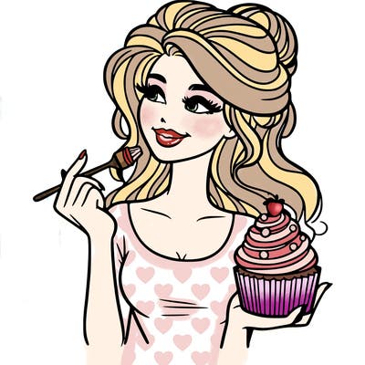 pretty woman with a cupcake