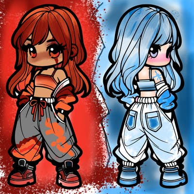 girl in crop top and baggy pants