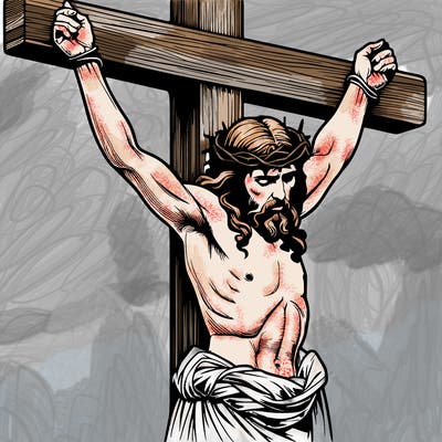 jesus realistic on the cross