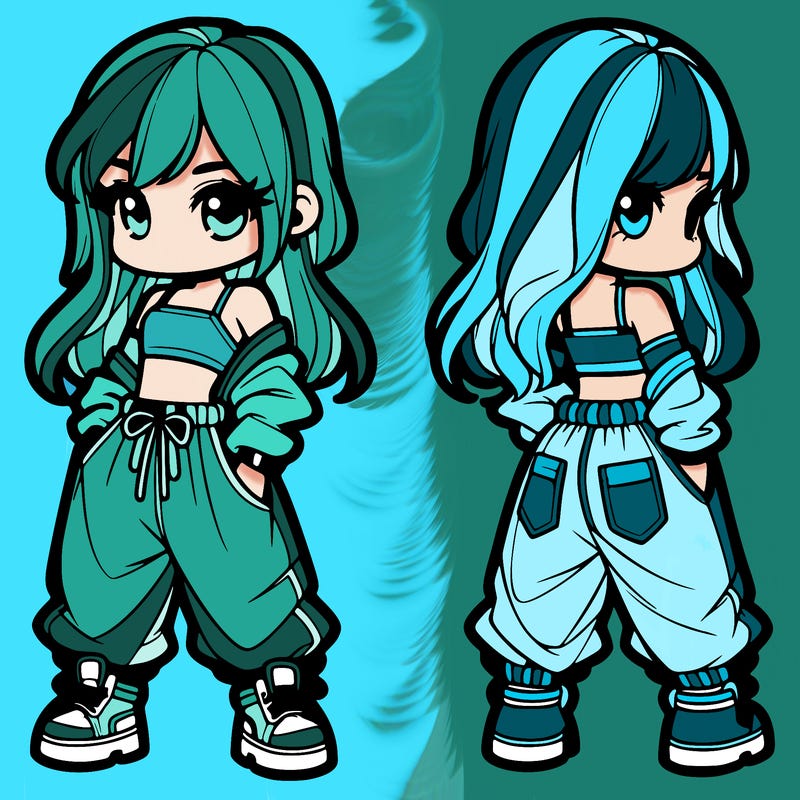 girl in crop top and baggy pants