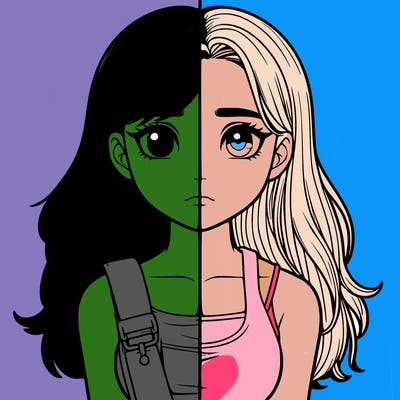 realistic girl split