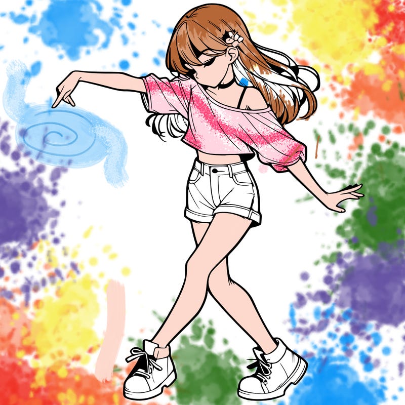 realistic girl danceing