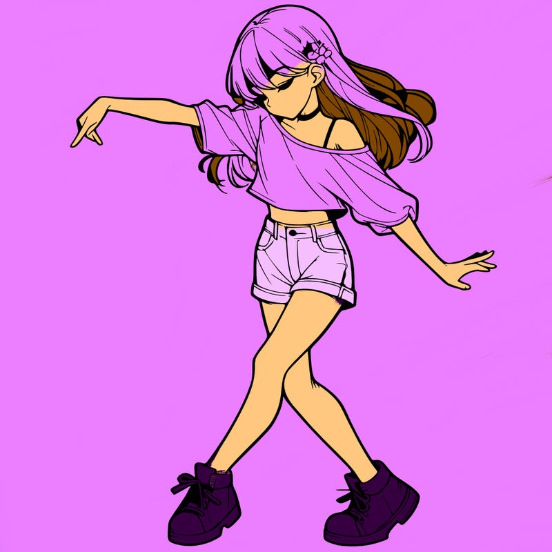 realistic girl danceing