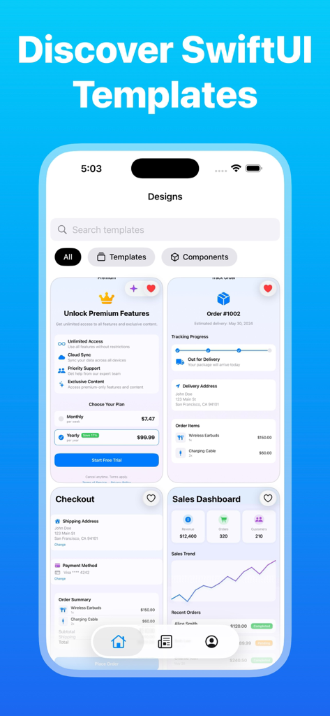 Dock UI: SwiftUI Snippets - Developer Tools App | MWM