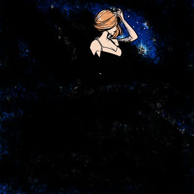 realistic woman with dress flowing in the wind