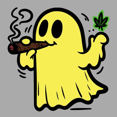 ghost smoking a joint