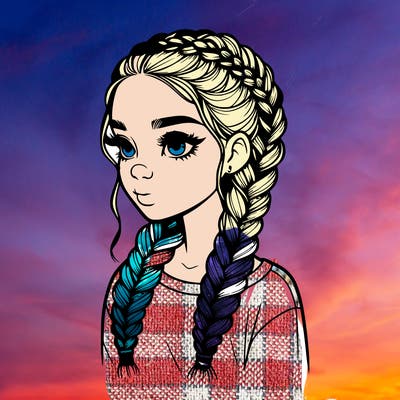 realistic girl with braids