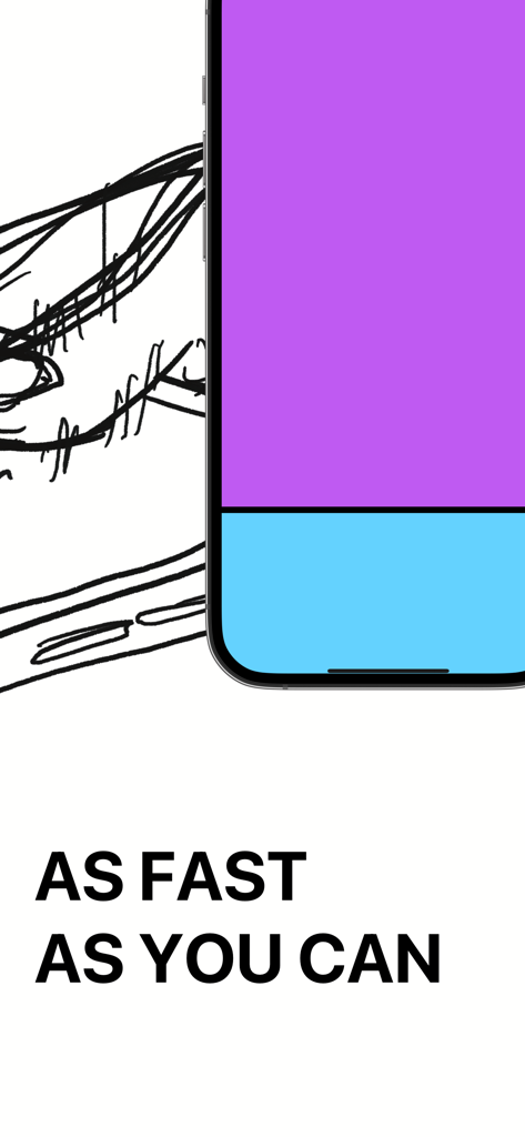 Finger Fight Club - Split-screen interface for Finger Fight Club tap battle game with text reading as fast as you can