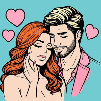 man and woman in love realistic