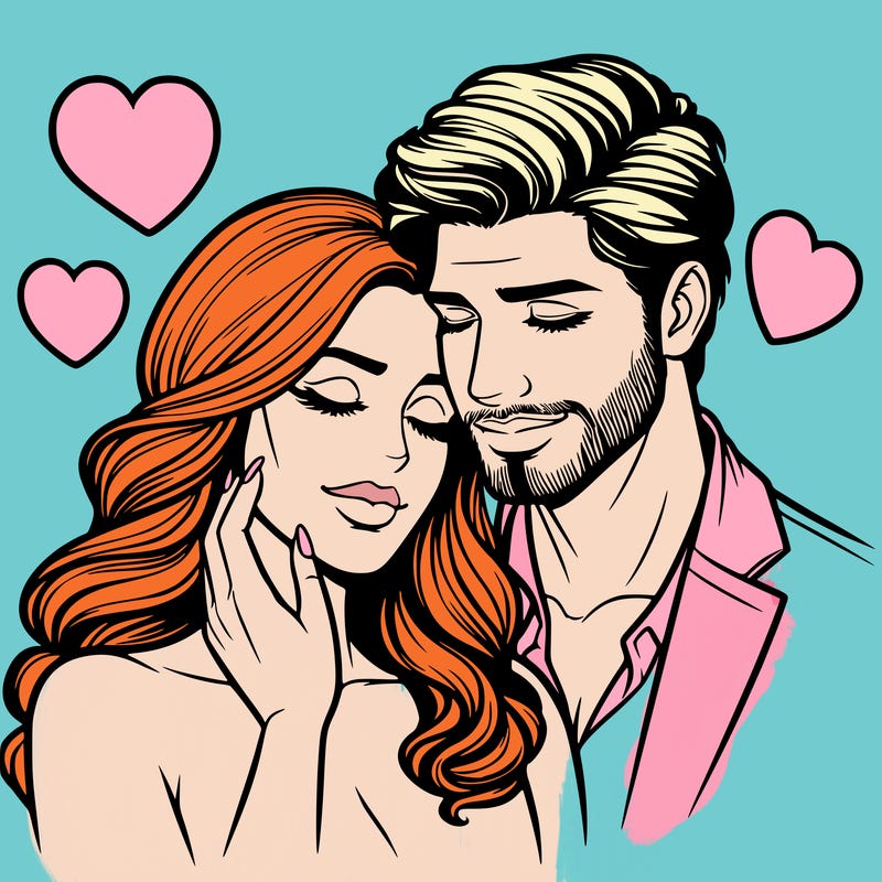 man and woman in love realistic