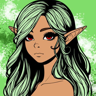 elf girl realistic dark fantasy