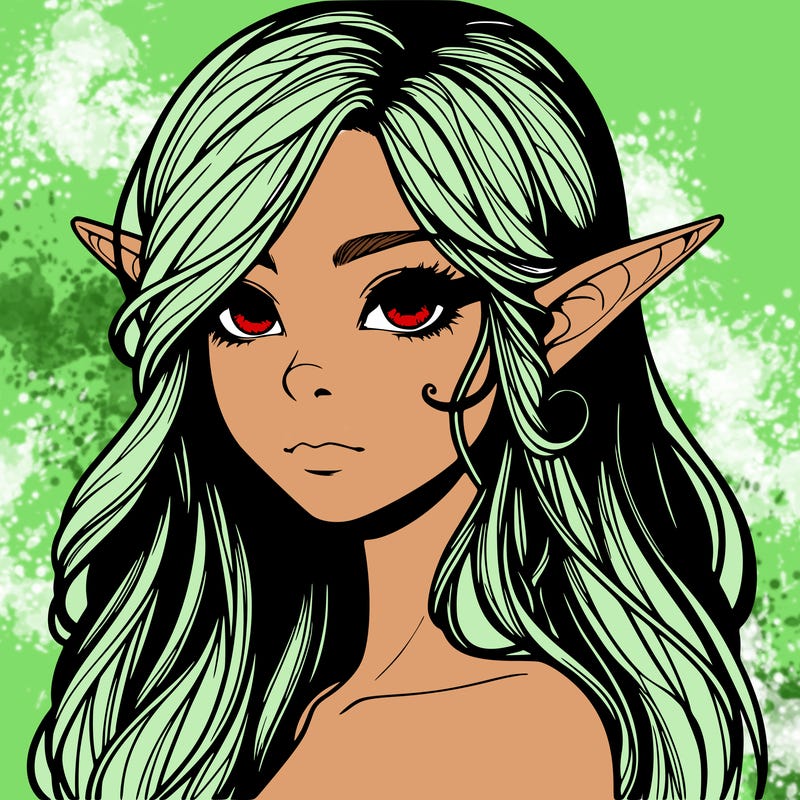 elf girl realistic dark fantasy