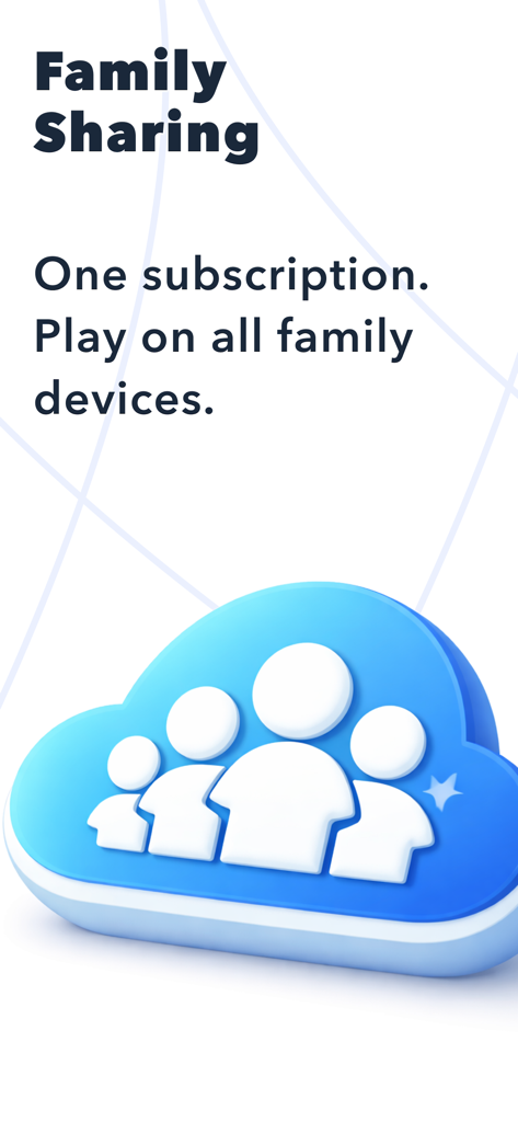 Family sharing feature illustration for the toddler app subscription