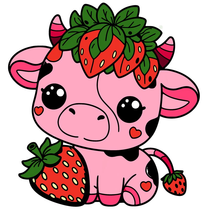 cute strawberry cow