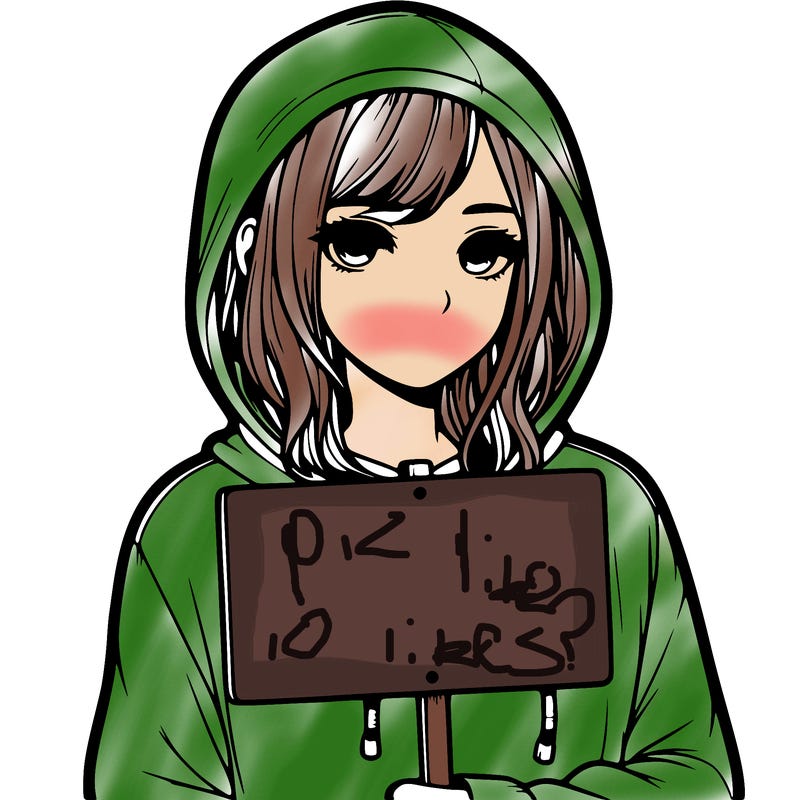 realistic girl with shoulder length hair wearing a hoodie holding a sign