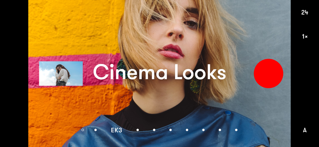 Nizo - Video Editor & Camera - Nizo video camera interface featuring cinema looks and manual recording controls