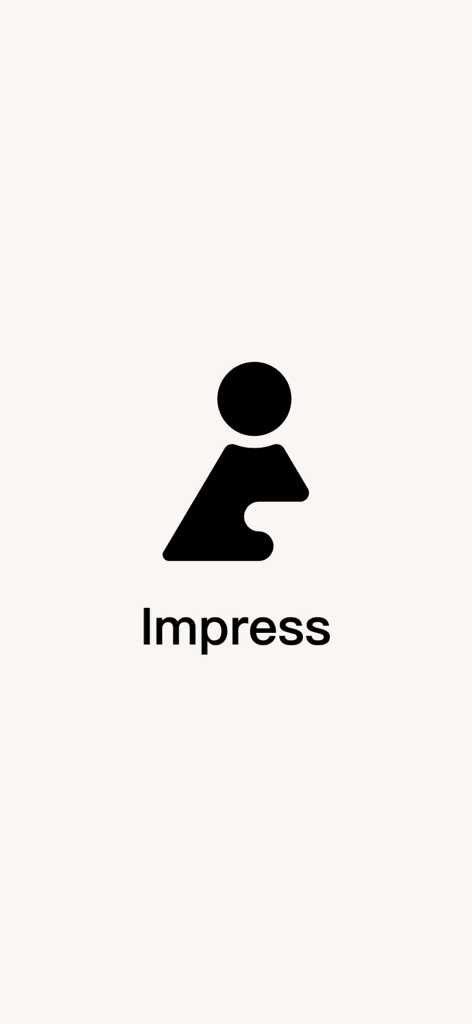 Impress video recruitment app splash screen with logo
