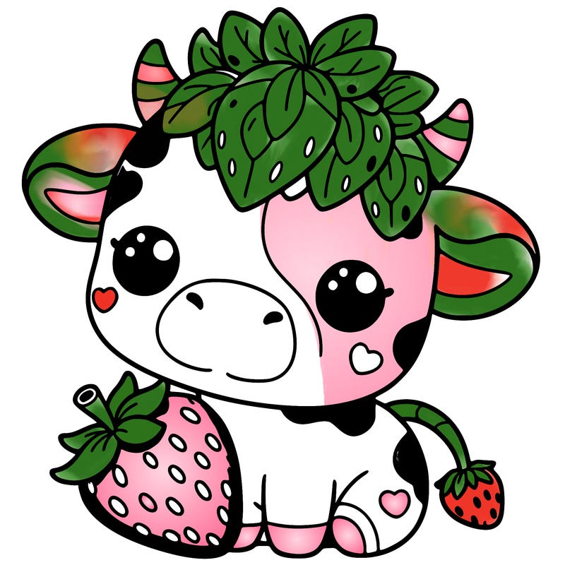 cute strawberry cow
