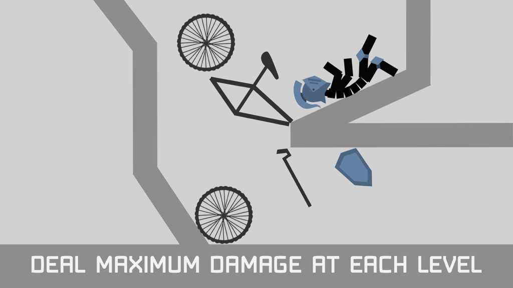 Stickman Turbo Car Crash Test - A stickman on a bicycle crashing into a wall with physics based damage and ragdoll effects