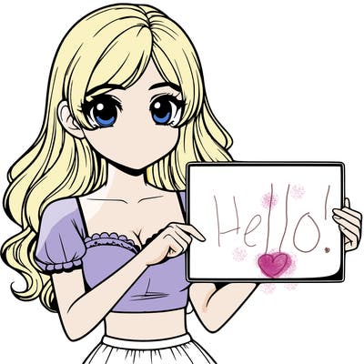 realistic pretty girl holding blank sign